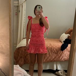 Ribbed Pink Preppy Mini Dress